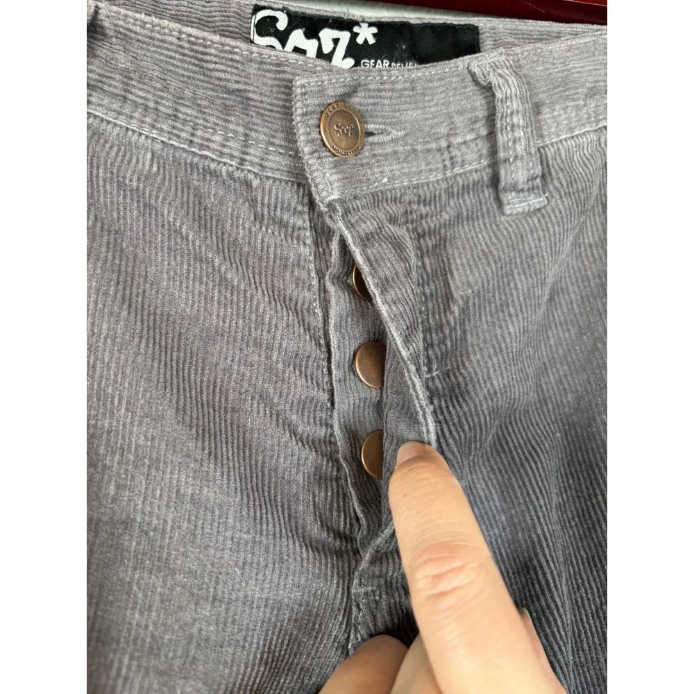 Vintage Y2K‎ SR7 Gear Seven Collection Gray Corduroy Cargo Pants Size 10 Kids